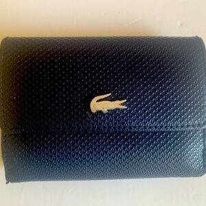 Chantaco Piqué Lacoste Navy Leather Wallet
